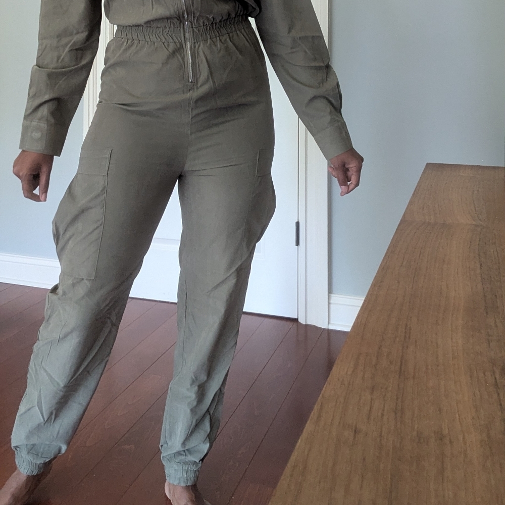 Olive Green Utility Jumpsuit